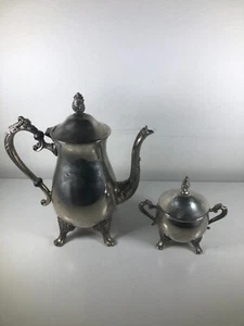 Vintage viktorianischer Stil versilbert Fuß Kaffee/Teekanne Set - Bild 1 von 6