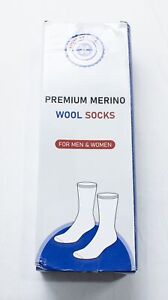 Buttons & Pleats Unisex Premium Merino Wool Socks TS8 Charcoal Small NWT