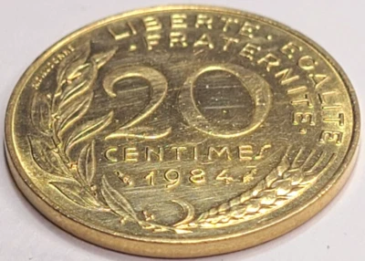 1984 France 20 Centimes KM# 930 US SELLER COMBINED SHIPPING REFUND - Image 1 of 2