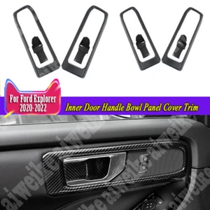 Carbon Fiber Inner Door Handle Bowl Panel Cover Trim For Ford Explorer 2020-2024 - Picture 1 of 6