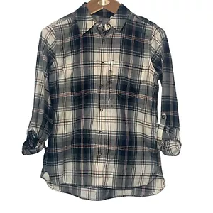 NWT Carhartt Asphalt Cotton Fairview Plaid Shirt Cream Black Pink LS Lightweight - Picture 1 of 10