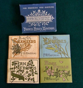 Frances Havergal Four Fold Counsel, 1885, 4 Miniature Books Slipcased Rare - Picture 1 of 13