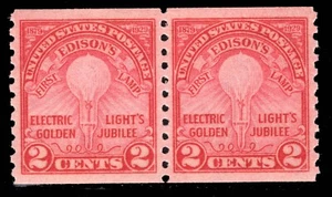 MOMEN US STAMPS #656 COIL PAIR MINT OG NH PSE GRADED CERT SUP-98 LOT #89723 - Picture 1 of 4