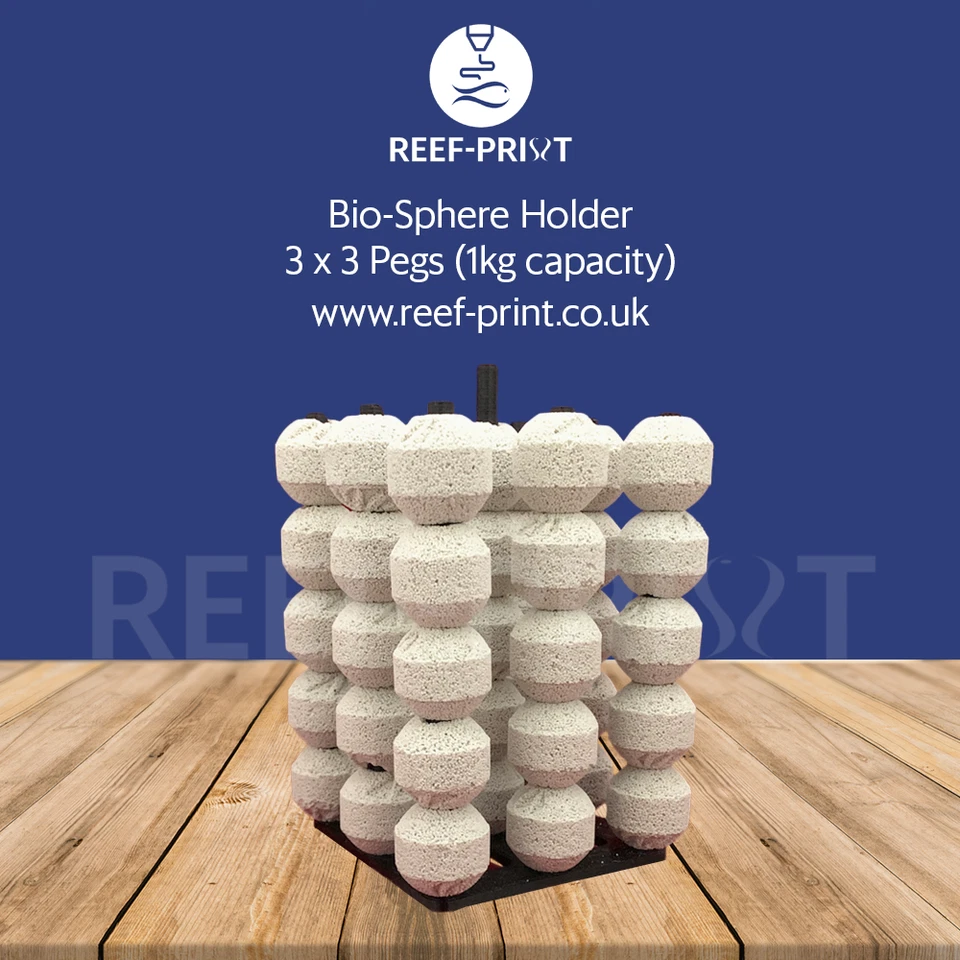 REEF-PRINT Maxspect/Mantis Bio-Sphere Bio-Ball Holder (3x3 Pegs - 1kg Capacity)