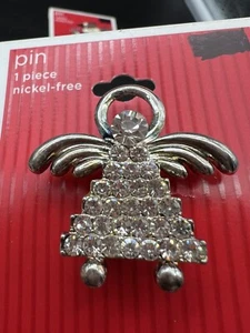 Holiday Rhinestone Silver Colored Angel 2007 Vintage - Picture 1 of 4