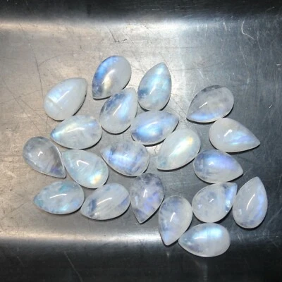  Rainbow Moonstone 9x6mm Pear Cabochon Loose Gemstone(s) - Image 1 of 3