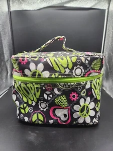 Justice Make Up Bag Hope Peace Love Hippy Flowers Boho - Picture 1 of 7