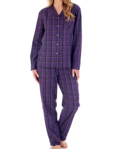 Juego de pijamas a cuadros tradicionales a cuadros para mujer hilo delgado teñido algodón a cuadros - Imagen 1 de 7