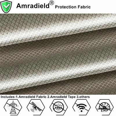 EMI/EMF/Radiation/Microwave Shielding Fabric-Silver Fiber Ripstop for Clothes - Image 1 of 4
