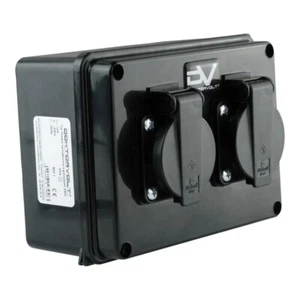 Wanddose 2x230V IP54 Schuko Stromverteiler Wandverteiler 160x120x95 mm M-L 9573 - Bild 1 von 2