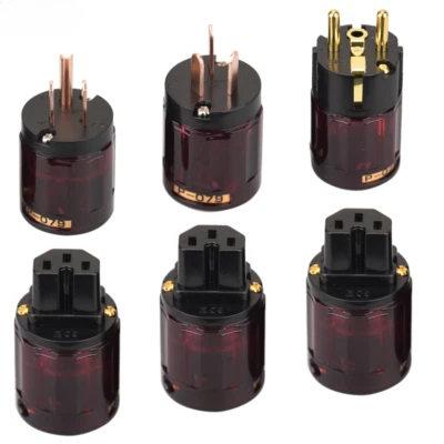 EU/US/AU Male C16 Power Plugs Female C15 Connectors for HIFI Power Supply Mains - Image 1 of 4