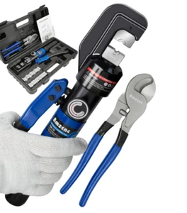 Herramienta de prensado hidráulico y cortador de cables crimpadora de terminales de cable hidráulico 8 US TON 12 - Imagen 1 de 9