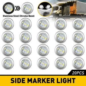 20xLED Marker Side Truck Lights RV Lorry Trailer Clearance White Lamp Waterproof - Foto 1 di 22