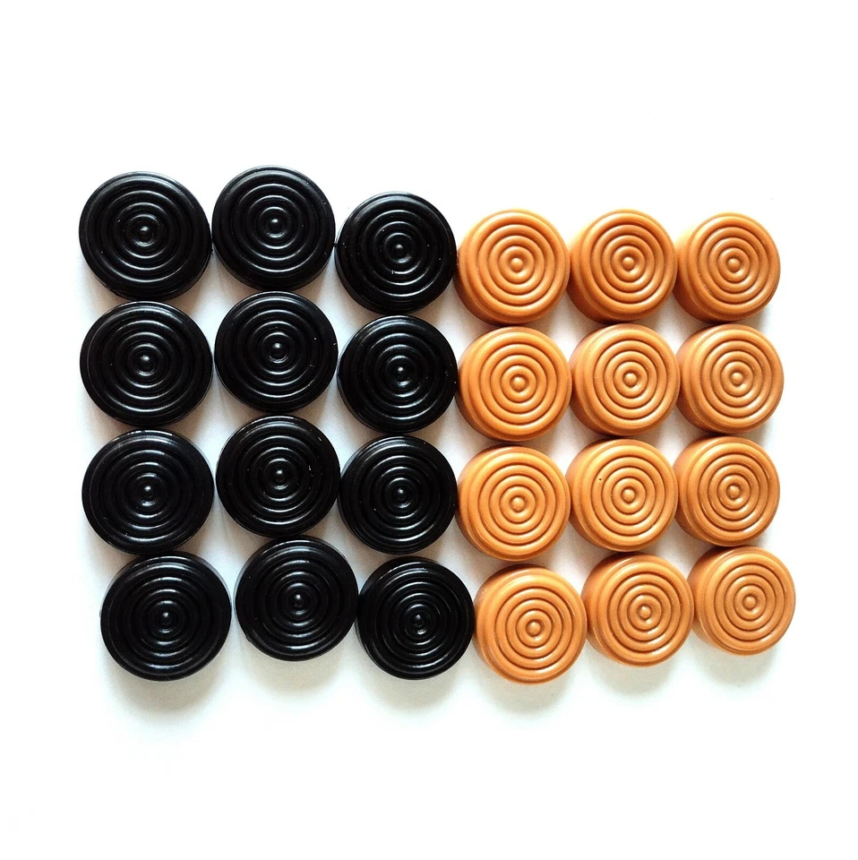 Draughts Checkers Pieces Replacement Parts Counters Components Black Brown Sets - Image 1 of 1