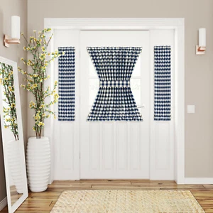 Plaid Country Farmhouse Door Curtain With Tieback - Assorted Colors & Sizes - Picture 1 of 93