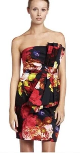 Ted Baker "Rosye" convertible origami mini dress in dark floral size 1/UK8 - Picture 1 of 9