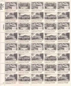 US Stamp - 1982 Architecture - 40 Stamp Sheet - Scott #2019-22 - Picture 1 of 1