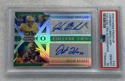 2020 Prizm Draft Picks Justin Herbert /Jake Breeland Auto #CTA-JJ PSA 10 LOW POP - Image 1 of 4