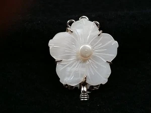 Sea Shell Flower Box Clasp, Single Side with Brass Findings, Platinum - Picture 1 of 2