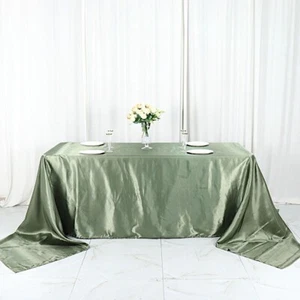 Eucalyptus Sage Green 90x156" RECTANGLE Satin TABLECLOTH Wedding Party Home - Picture 1 of 8