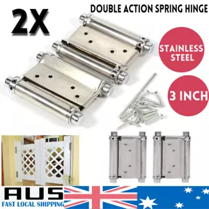 3 inch Double Action Spring Hinges Stainless steel for Saloon Cafe Swing Door 2x - Picture 1 of 12