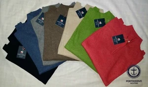 MAGLIA LUPETTO LANA CON ZIP PORTOCERVO 5 COLORI MISURE M L XL XXL - Imagen 1 de 8