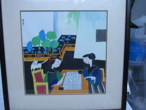 Quadro Wu Chi Yong Modernista Cinese Elenco Espressionismo Ritratto Gatto - Foto 1 di 8