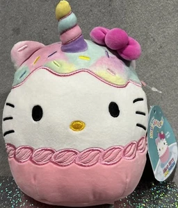 Hello Kitty and Friends Squishmallows 8" Peluche Unicorno Cupcake Buon Compleanno - Foto 1 di 11