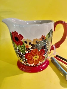 Pioneer Woman dazzling dahlias measuring cup and spoons ceramic pitcher 2018  - Picture 1 of 7