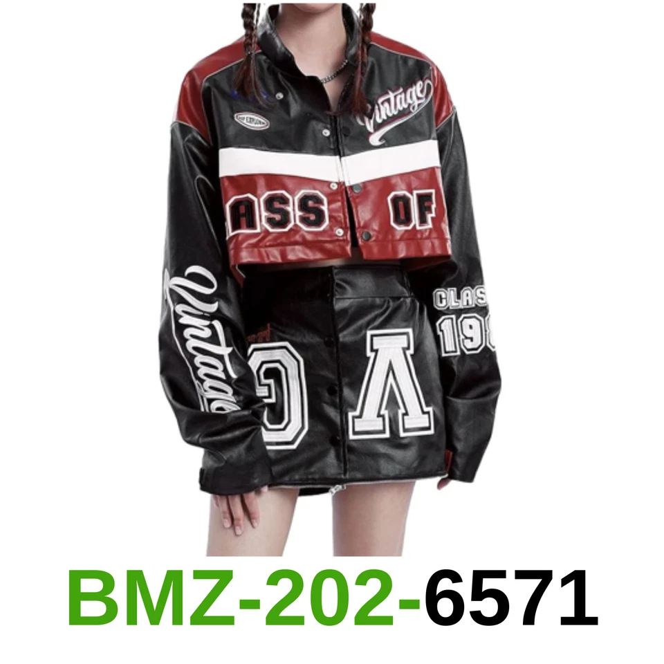 Aelfric Eden женщин искусственной кожи куртка Y2k VG гоночная куртка большого размера, S - Изображение 1 из 4