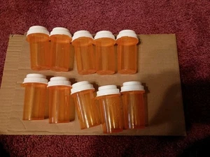 lot of 10 Medicine Pill Plastic Orange empty Containers PM-16 for storage - Picture 1 of 2