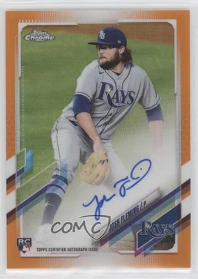 2021 Topps Chrome Rookie Auto Orange Refractor /25 Josh Fleming #RA-JF Auto RC - Image 1 of 2