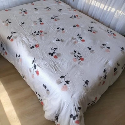 Edredom Kate Spade New York Willow Court completo/rainha rosa cinza floral algodão - Imagem 1 de 4