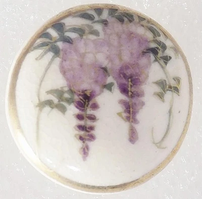 Japanese Satsuma Button 7/8" Diameter Purple Wisteria - Image 1 of 4