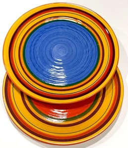 Pacific Rim Santa Fe Dinner Plate 10 1/4”  BLUE CENTER Hand Painted Replacement - Picture 1 of 5