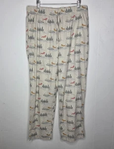 LL Bean Damen Camp Labrador Hundebäume Pyjamahose zum Überziehen Größe L Lounge bequem - Bild 1 von 10