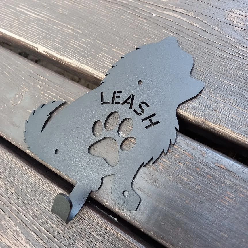 Gancho para cachorro maravilhoso e criativo. , gancho de coleira feito à mão, gancho preto para cachorro. - Imagem 1 de 4