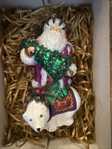 Lynn West Eisbär Weihnachtsmann Ornament mit Box - Bild 1 von 5