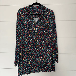 Lands End Women’s 1X Floral Longsleeve Plus Size Top Blouse - Picture 1 of 5