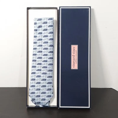 Vineyard Vines Tie Mens Silk Janney Custom Collection Dog Print New In Box - Image 1 of 4