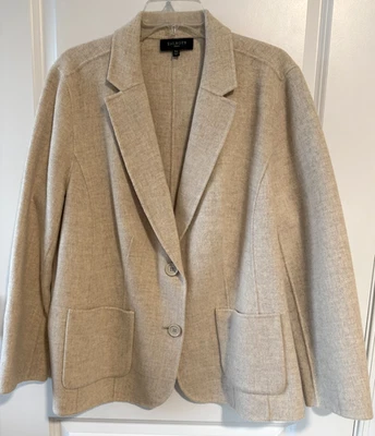 Chaqueta Blazer Talbots Doble Cara Mezcla Lana Mujer 16W Jaspeada Crema Neutra Foto 1 de 4