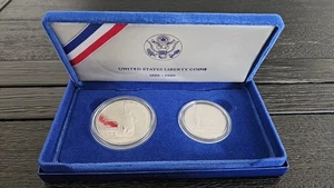 1986-S U.S. Liberty 2 Coin Proof Set-Statue Of Liberty Dollar & Half Dollar. - Picture 1 of 6