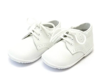 Angel Baby 学步儿童 男孩 尺寸 7 经典皮革 蕾丝 Ups 鞋 洗礼 正式 — 第 1/4 张图片