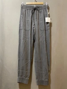 NWT Nicole Miller Women Elastic Waist Mid-Rise 100% Lyocell Joggers Size S Gray - Picture 1 of 10