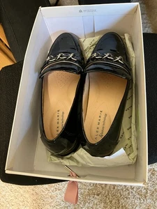 Alex Marie PLATFORM LOAFER Size 7 Womens Chain Classic Black Patent Grensley NEW - Picture 1 of 6