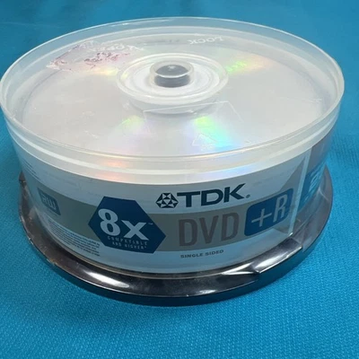 SEALED ~ NEW! TDK 25 Pack DVD-R 4.7GB 8x 120 Minute Single-Sided Recording Video - Image 1 of 4