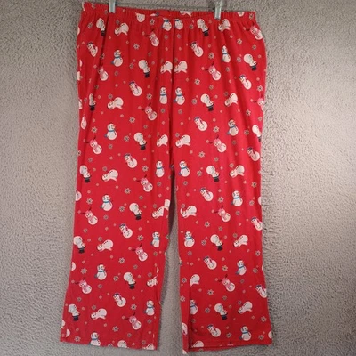 Joe Boxer Womens Christmas Pajama Bottoms Plus Size 1X Snowman Holidays Presents - Image 1 of 4