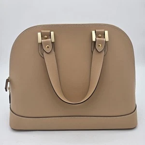 ALBERTA di Canio Made In ITALY Genuine Leather Bag Handbag Purse Sachel Beige - Picture 1 of 22