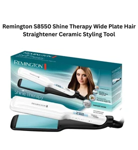 Remington S8550 Shine Therapy Wide Plate Hair Straightener Ceramic Styling Tool - Picture 1 of 6