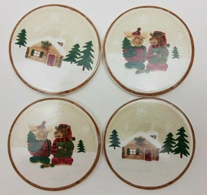 Juego de 4 posavasos de gres St. Nicholas Square Heartland Winter Bear Moose - Imagen 1 de 6